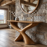 Orivane Sculpted Solid Wood Console Table Teak - Timberustic Console Table