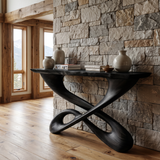 Orlathen Sculpted Solid Wood Console Table Black - Timberustic Console Table