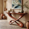 Orlathen Sculpted Solid Wood Console Table Mahogany - Timberustic Console Table