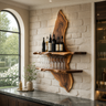 Orlenthis Live Edge Solid Wood Floating Wine Shelf SPA214873 Brown - Timberustic Floating Wine Shelf