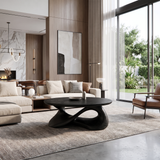 Orlessa Sculpted Solid Wood Coffee Table Black - Timberustic Coffee Table