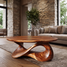 Orlessa Sculpted Solid Wood Coffee Table Brown - Timberustic Coffee Table
