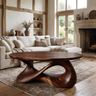 Orlessa Sculpted Solid Wood Coffee Table Dark Walnut - Timberustic Coffee Table