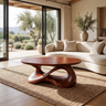 Orlessa Sculpted Solid Wood Coffee Table Mahogany - Timberustic Coffee Table