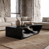 Orren Sculpted Solid Wood Coffee Table Black - Timberustic Coffee Table