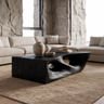 Orren Sculpted Solid Wood Coffee Table Black - Timberustic Coffee Table