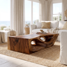 Orren Sculpted Solid Wood Coffee Table Brown - Timberustic Coffee Table