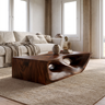 Orren Sculpted Solid Wood Coffee Table Dark Walnut - Timberustic Coffee Table