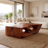 Orren Sculpted Solid Wood Coffee Table Mahogany - Timberustic Coffee Table