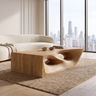 Orren Sculpted Solid Wood Coffee Table Natural Oak - Timberustic Coffee Table