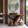 Orvella Rootform Solid Wood Freestanding Bathroom Vanity SPA120255 Brown - Timberustic Freestanding Bathroom Vanity