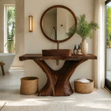 Orvella Rootform Solid Wood Freestanding Bathroom Vanity SPA120255 Dark Walnut - Timberustic Freestanding Bathroom Vanity