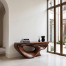 Oryndor Sculpted Solid Wood Console Table Dark Walnut - Timberustic Console Table