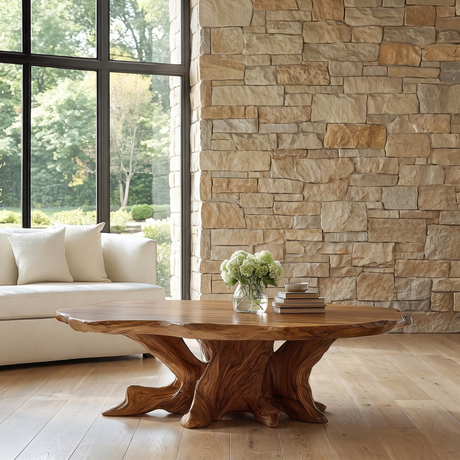 Orynelle Handcrafted Solid Wood Coffee Table Brown - Timberustic Coffee Table