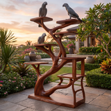 Ravencrest Handcrafted Tree Branch Parrot Stand Mahogany - Timberustic Tree Branch Parrot Stand
