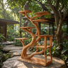 Ravencrest Handcrafted Tree Branch Parrot Stand Teak - Timberustic Tree Branch Parrot Stand