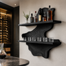 Ravencrest Live Edge Handcrafted Floating Wine Shelf SPA058902 Black - Timberustic Floating Wine Shelf