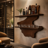 Ravencrest Live Edge Handcrafted Floating Wine Shelf SPA058902 Dark Walnut - Timberustic Floating Wine Shelf