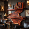 Ravencrest Live Edge Handcrafted Floating Wine Shelf SPA058902 Mahogany - Timberustic Floating Wine Shelf
