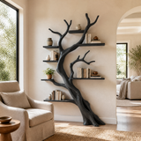 Ravenshade Handcrafted Solid Wood Tree Bookshelf Black - Timberustic Tree Bookshelf