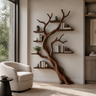 Ravenshade Handcrafted Solid Wood Tree Bookshelf Dark Walnut - Timberustic Tree Bookshelf