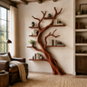 Ravenshade Handcrafted Solid Wood Tree Bookshelf Mahogany - Timberustic Tree Bookshelf
