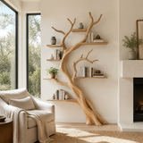 Ravenshade Handcrafted Solid Wood Tree Bookshelf Natural Oak - Timberustic Tree Bookshelf