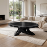 Roothaven Live Edge Solid Wood Coffee Table — Black