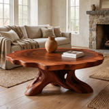 Roothaven Live Edge Solid Wood Coffee Table — Mahogany