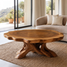 Roothaven Live Edge Solid Wood Coffee Table — Teak
