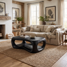 Rovelle Sculpted Solid Wood Coffee Table Black - Timberustic Coffee Table