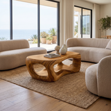 Rovelle Sculpted Solid Wood Coffee Table Teak - Timberustic Coffee Table