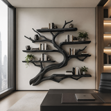 Seabranch Handcrafted Solid Wood Tree Bookshelf Black - Timberustic Tree Bookshelf