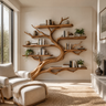 Seabranch Handcrafted Solid Wood Tree Bookshelf Teak - Timberustic Tree Bookshelf