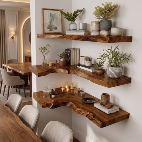 Selvara Live Edge Solid Wood Floating Shelf SPA302302 Brown - Timberustic Floating Shelf