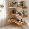 Selvara Live Edge Solid Wood Floating Shelf SPA302302 Natural Oak - Timberustic Floating Shelf