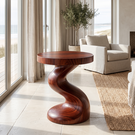 Seravon Handcrafted Solid Wood Side Table SPA825813 — Mahogany