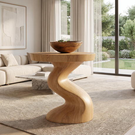 Seravon Handcrafted Solid Wood Side Table SPA825813 — Natural Oak