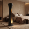 Seravyn Sculpted Curved Integrated LED Wood Floor Lamp Black - Timberustic Floor Lamp