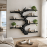 Shadowgrove Handcrafted Solid Wood Floating Tree Bookshelf Black - Timberustic Floating Tree Bookshelf