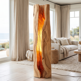 Solvaryn Sculpted Live Edge Integrated LED Wood Floor Lamp Natural Oak - Timberustic Floor Lamp