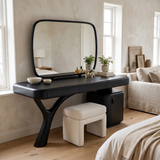 Sylvara Solid Wood Cosmetic Table Black - Timberustic Cosmetic Table