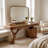 Sylvara Solid Wood Cosmetic Table Brown - Timberustic Cosmetic Table