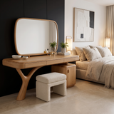 Sylvara Solid Wood Cosmetic Table Natural Oak - Timberustic Cosmetic Table