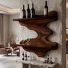 Sylvaren Live Edge Handcrafted Floating Wine Shelf SPA247810 Dark Walnut - Timberustic Floating Wine Shelf