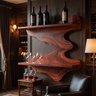 Sylvaren Live Edge Handcrafted Floating Wine Shelf SPA247810 Mahogany - Timberustic Floating Wine Shelf