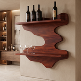 Sylvaren Live Edge Handcrafted Floating Wine Shelf SPA247810 Mahogany - Timberustic Floating Wine Shelf