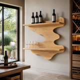 Sylvaren Live Edge Handcrafted Floating Wine Shelf SPA247810 Natural Oak - Timberustic Floating Wine Shelf