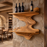 Sylvaren Live Edge Handcrafted Floating Wine Shelf SPA247810 Teak - Timberustic Floating Wine Shelf