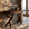 Sylvaric Sculpted Solid Wood Console Table Dark Walnut - Timberustic Console Table